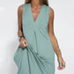 Buy 2 free shipping*Sleeveless Deep V-Neck Loose Maxi Dress pentagow