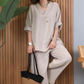 Women's Casual Cotton Linen Two-Piece Set pentagow