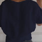 🔥40% rabatt🔥Enkel enfärgad V-ringad T-shirt med halvärmad hals pentagow