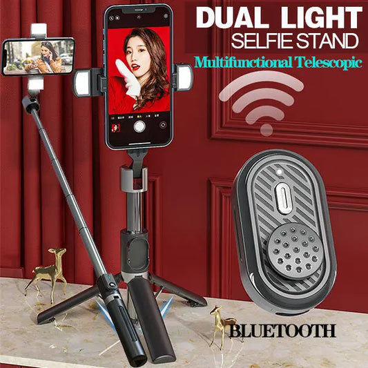 🔥HOT SALE 50% Rabatt🔥 Bluetooth selfie-stativ med dubbla ljus（Köp två och få fri frakt） pentagow