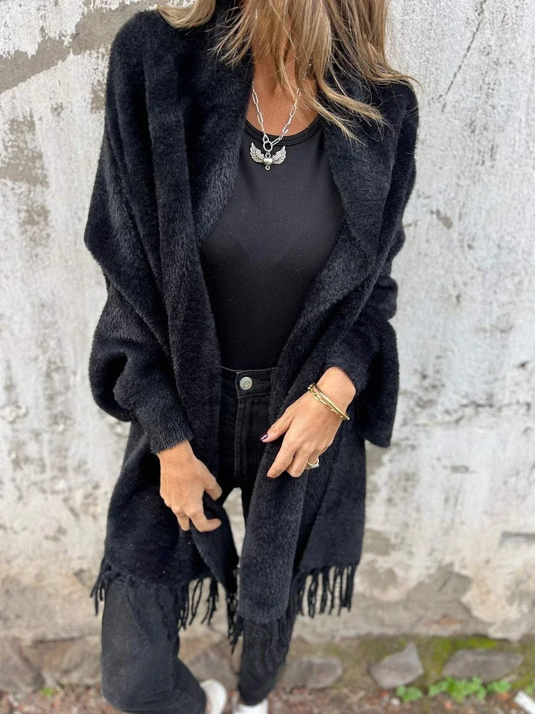 🌹Women's Long Sleeve Casual Tassel Shawl Coat pentagow