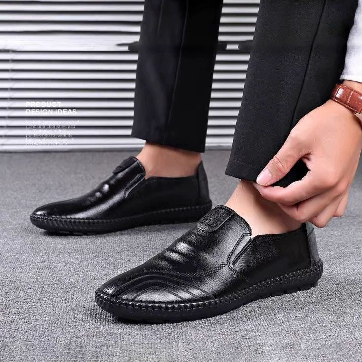 Men's Soft Leather Shoes Casual Loafers pentagow