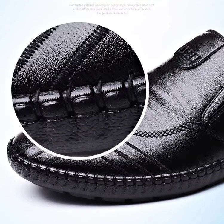 Men's Soft Leather Shoes Casual Loafers pentagow