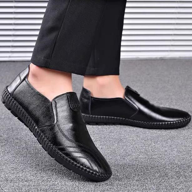 Men's Soft Leather Shoes Casual Loafers pentagow