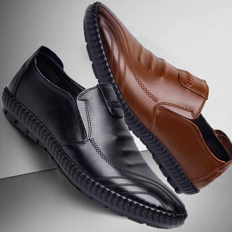 Men's Soft Leather Shoes Casual Loafers pentagow