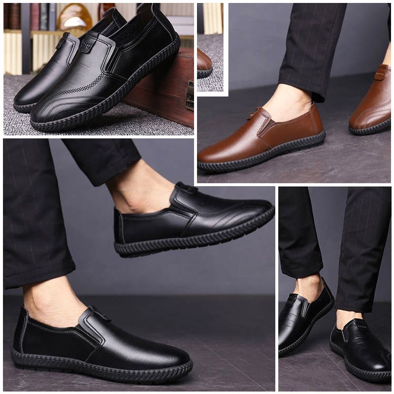 Men's Soft Leather Shoes Casual Loafers pentagow