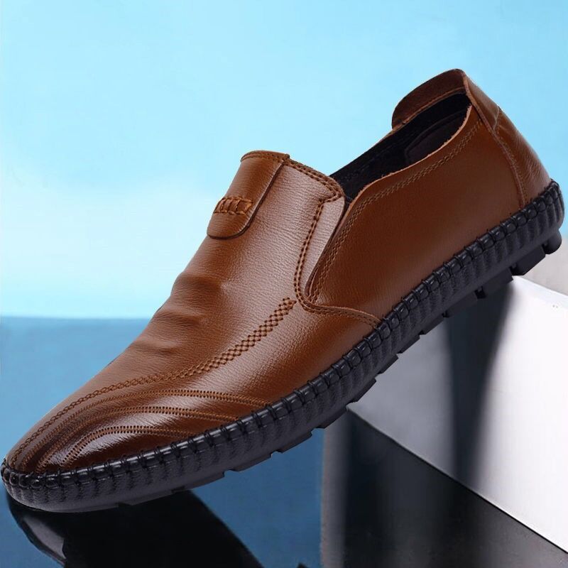 Men's Soft Leather Shoes Casual Loafers pentagow