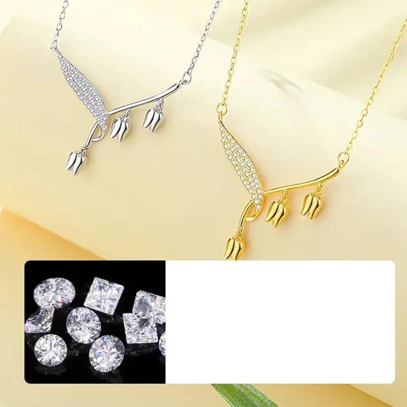 Women's Elegant Bell Orchid Necklace pentagow