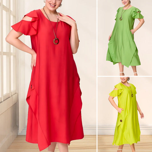 Short Sleeve and Loose Fashionable Dress for Women pentagow