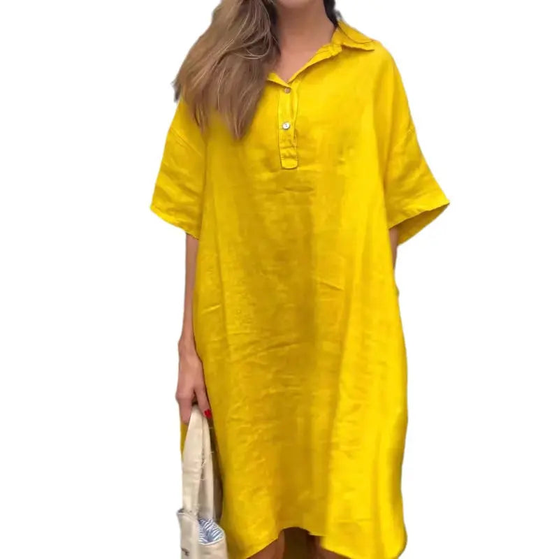 Oversized Shirt Midi Dress with Pocket pentagow