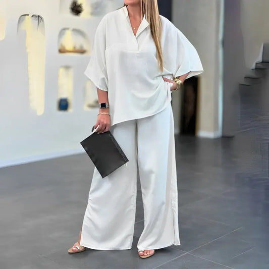💥50% OFF & Free Shipping💃Women's 2 Piece Outfits Oversized Top & Wide Leg Pants pentagow