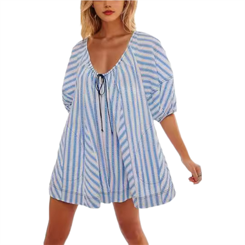 Puff Sleeves V Neck Rompers for Women pentagow