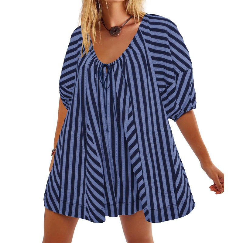 Puff Sleeves V Neck Rompers for Women pentagow