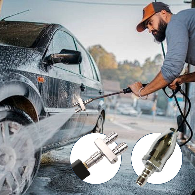 Quick Connect Double Spray Fitting & Rotating Nozzles For High Pressure Washer Gun pentagow