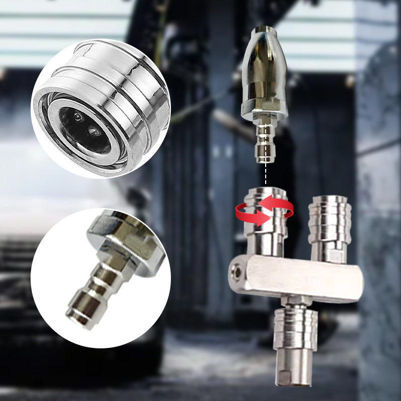 Quick Connect Double Spray Fitting & Rotating Nozzles For High Pressure Washer Gun pentagow