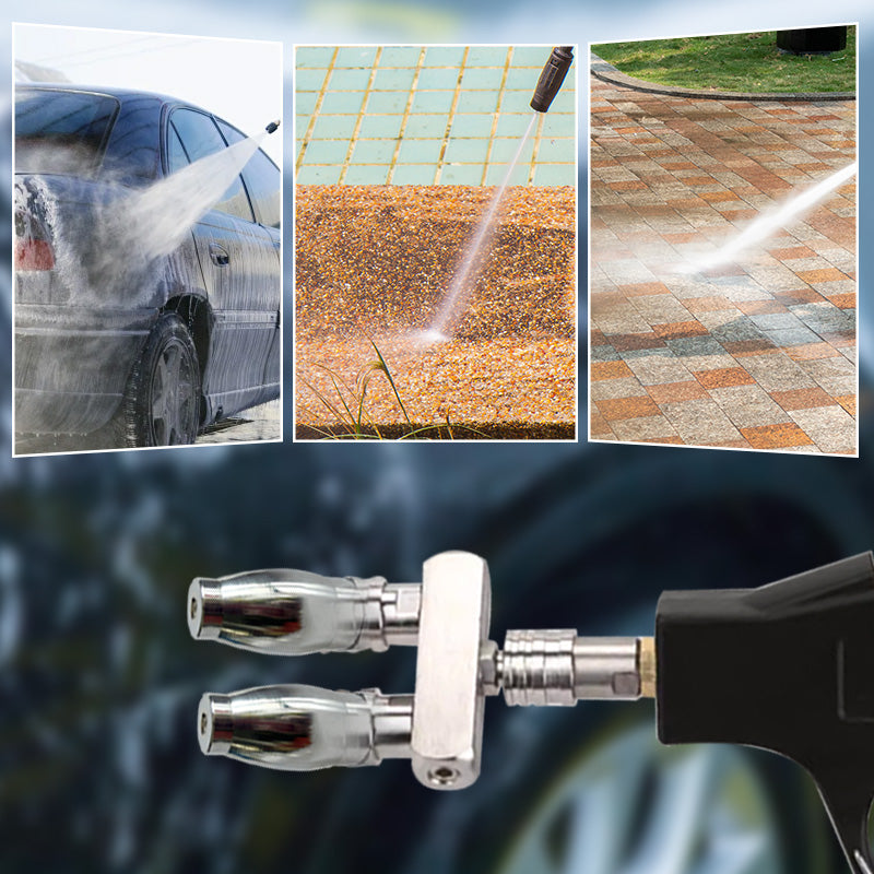 Quick Connect Double Spray Fitting & Rotating Nozzles For High Pressure Washer Gun pentagow