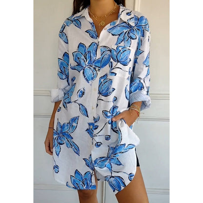 Women's Summer Printed Shirt Dress pentagow