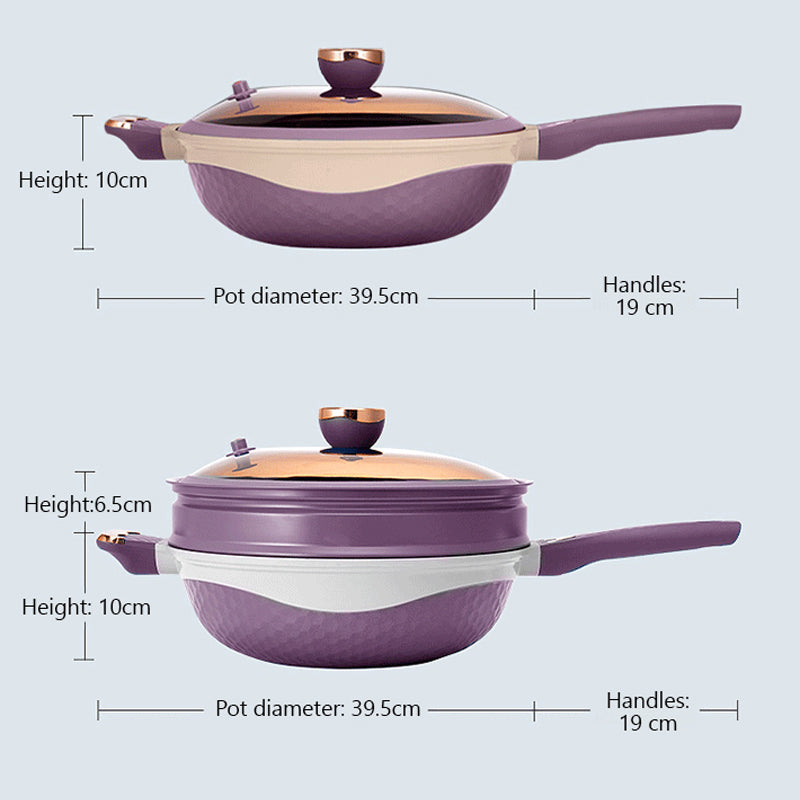 🍳Multifunktionell Non-Stick-stekpanna med lock pentagow