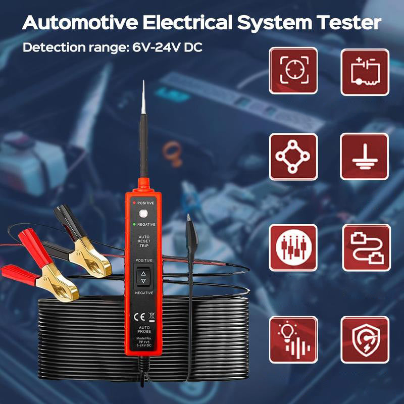 6-24V DC Bil Elektriskt System Kretsprovare pentagow