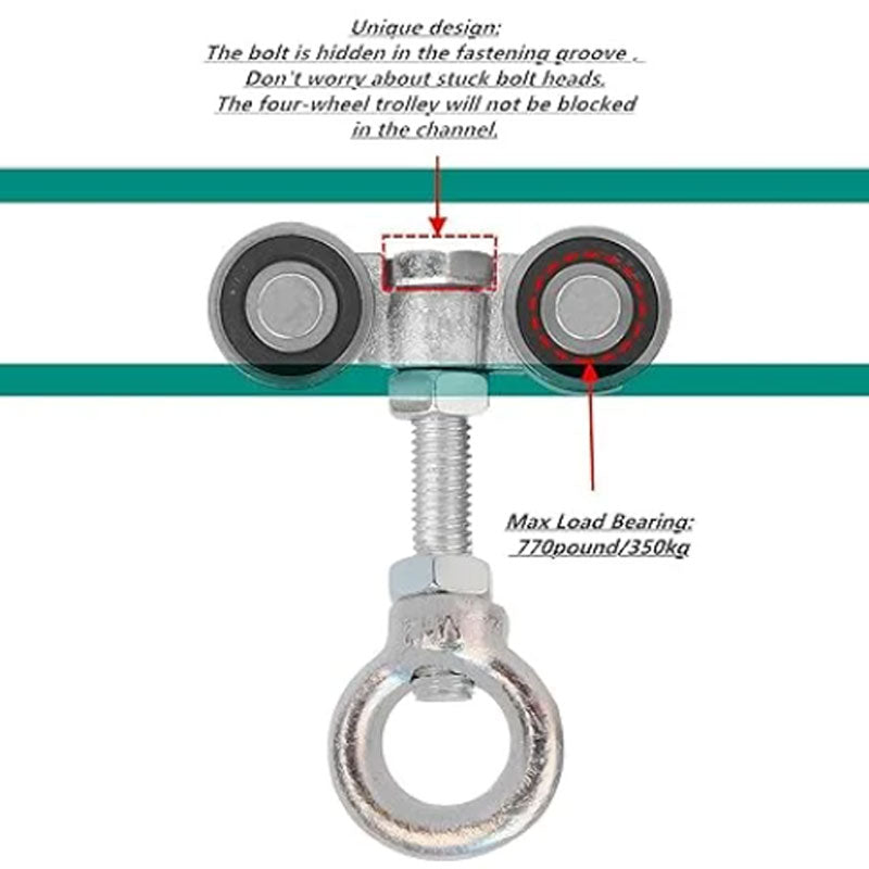 Taller Strut Channel Trolley Assembly pentagow