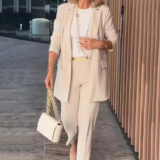 Elegant Women's Two-Piece Suit Set - Blazer and Trousers pentagow