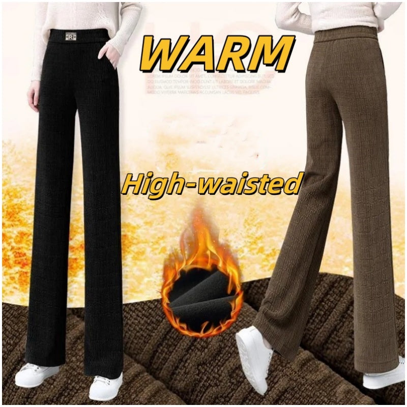 Women's High Waist Warm Wide-Leg Pants pentagow