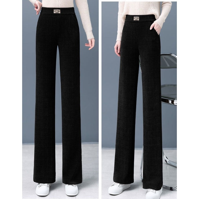 Women's High Waist Warm Wide-Leg Pants pentagow