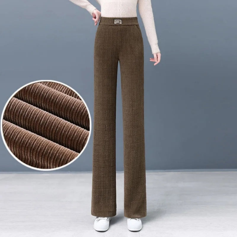 Women's High Waist Warm Wide-Leg Pants pentagow