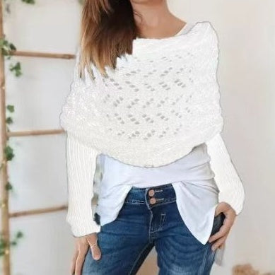 Knitted Cable Wrap Shrugs For Women pentagow