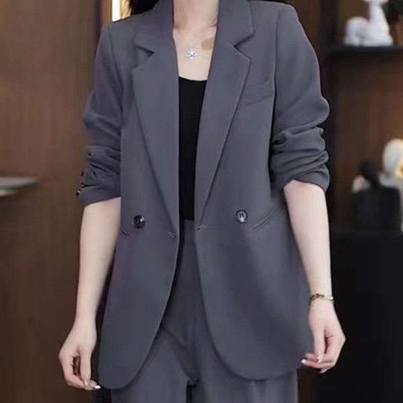 Women's Trendy Solid Color Two-Piece Outfits Blazer & Pants pentagow