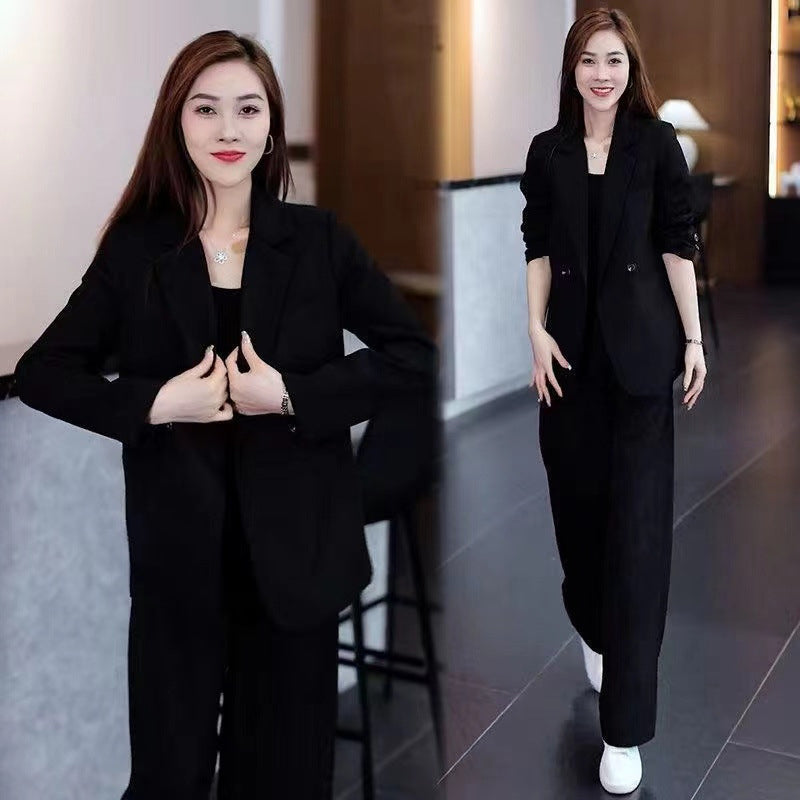 Women's Trendy Solid Color Two-Piece Outfits Blazer & Pants pentagow