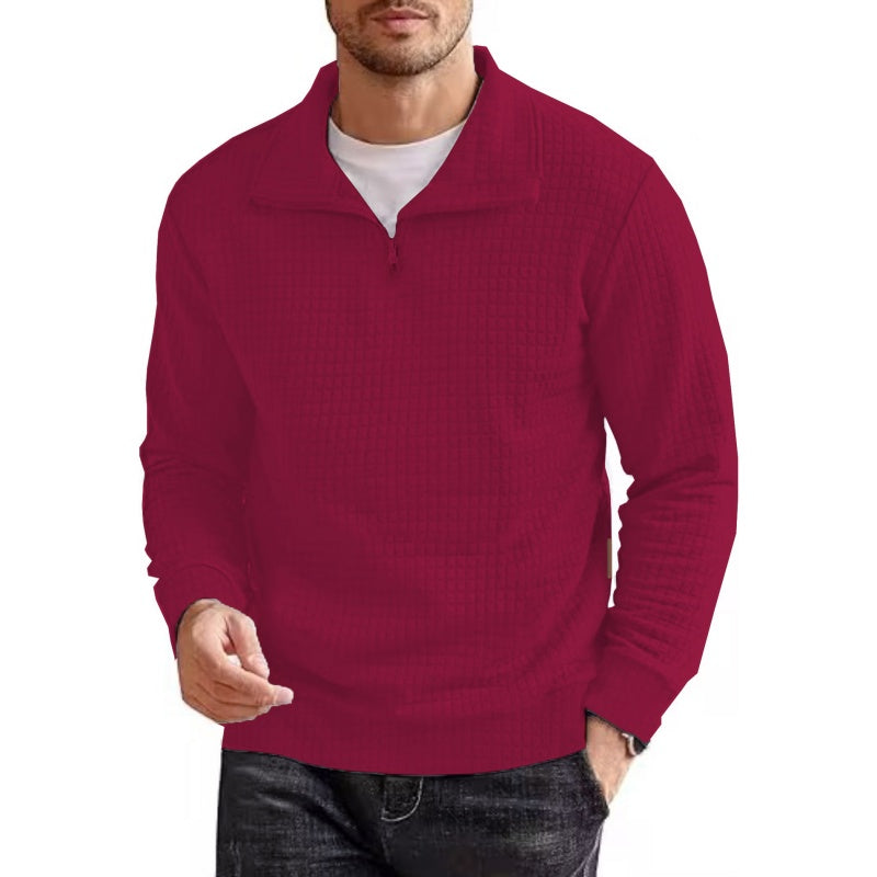 Men's Long Sleeve Quarter Zip Pullover Sweater pentagow