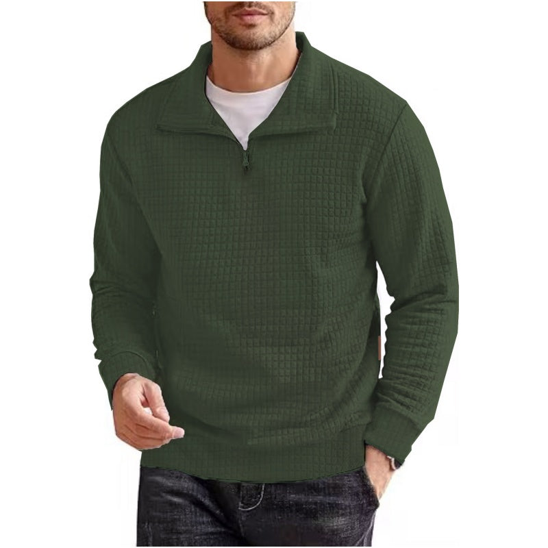 Men's Long Sleeve Quarter Zip Pullover Sweater pentagow