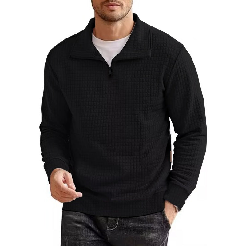 Men's Long Sleeve Quarter Zip Pullover Sweater pentagow