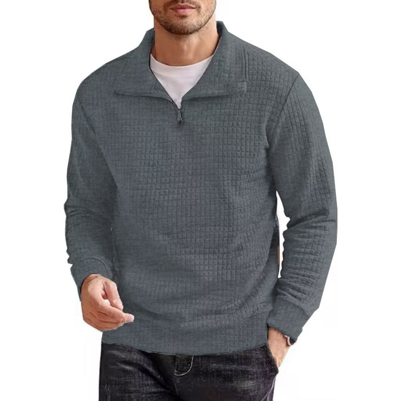 Men's Long Sleeve Quarter Zip Pullover Sweater pentagow