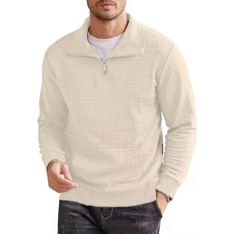 Men's Long Sleeve Quarter Zip Pullover Sweater pentagow