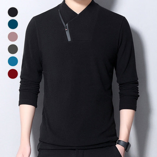 Men’s Zipper V Neck Pullover Solid Tops pentagow