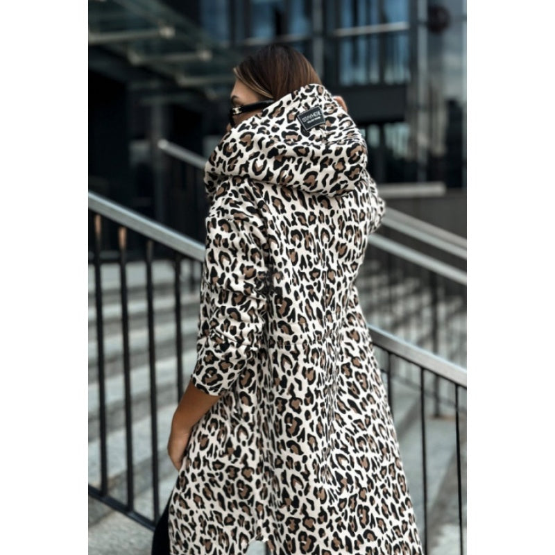 Women's Trendy Zebra & Leopard Pattern Coat pentagow