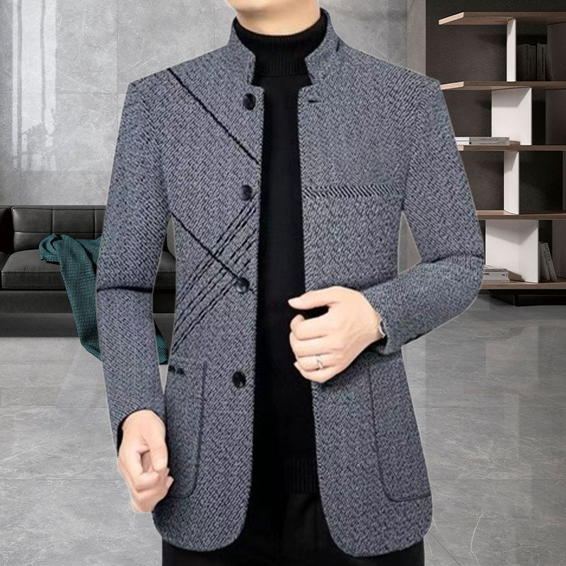 Casual Faux Tweed Blazer för män för höst och vinter pentagow