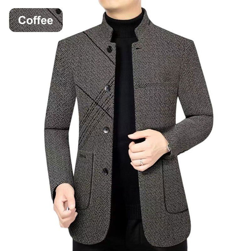 Casual Faux Tweed Blazer för män för höst och vinter pentagow