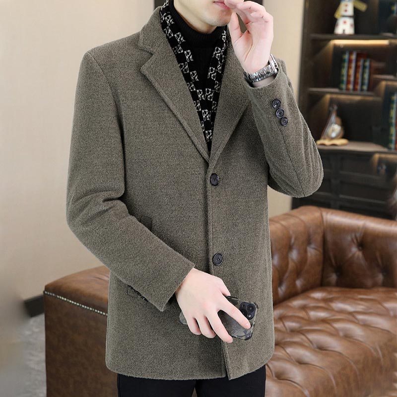 Men's Mid-Length Wool Coat | Thick Down, Elegant Design 🧥❄️ pentagow