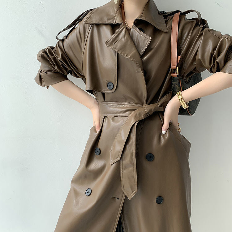 Women's Vintage Leather Coat pentagow