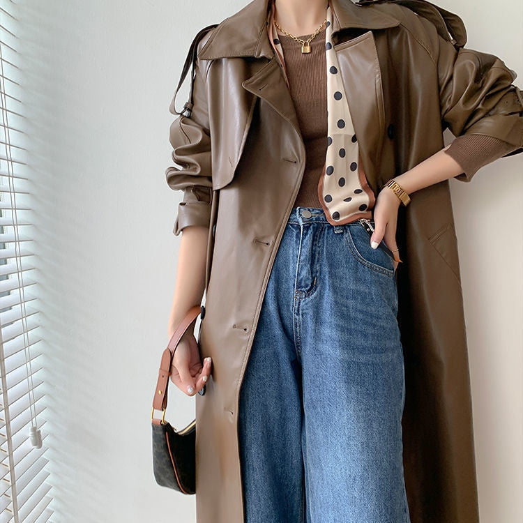 Women's Vintage Leather Coat pentagow