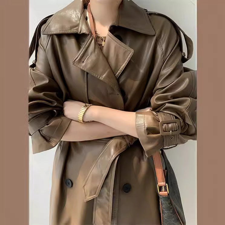 Women's Vintage Leather Coat pentagow