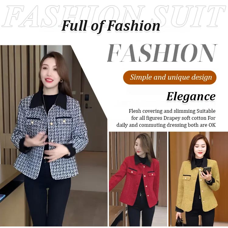 Fashionable and Elegant Short Tweed Jacket pentagow