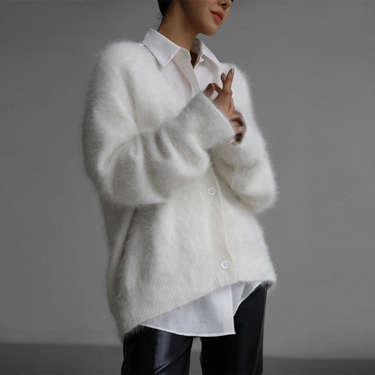 Women's Cozy Fuzzy Knit Cardigan pentagow