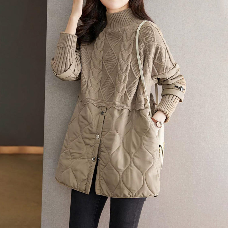 ❄️Winter-Specials❄️Women's Elegant Knit Patchwork Warm Coat pentagow