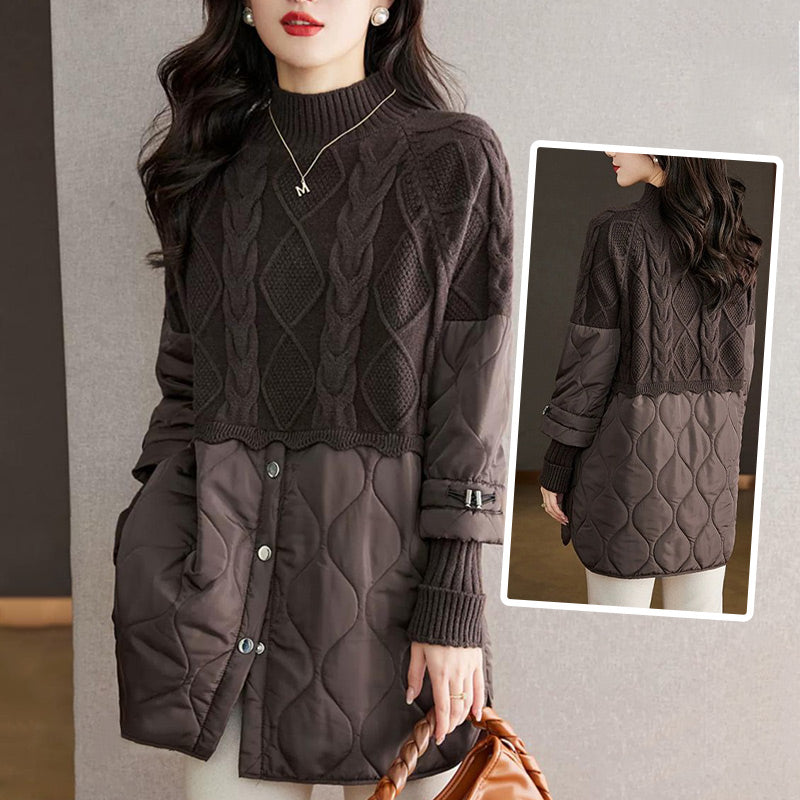 ❄️Winter-Specials❄️Women's Elegant Knit Patchwork Warm Coat pentagow