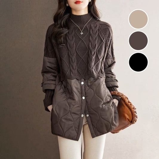 ❄️Winter-Specials❄️Women's Elegant Knit Patchwork Warm Coat pentagow