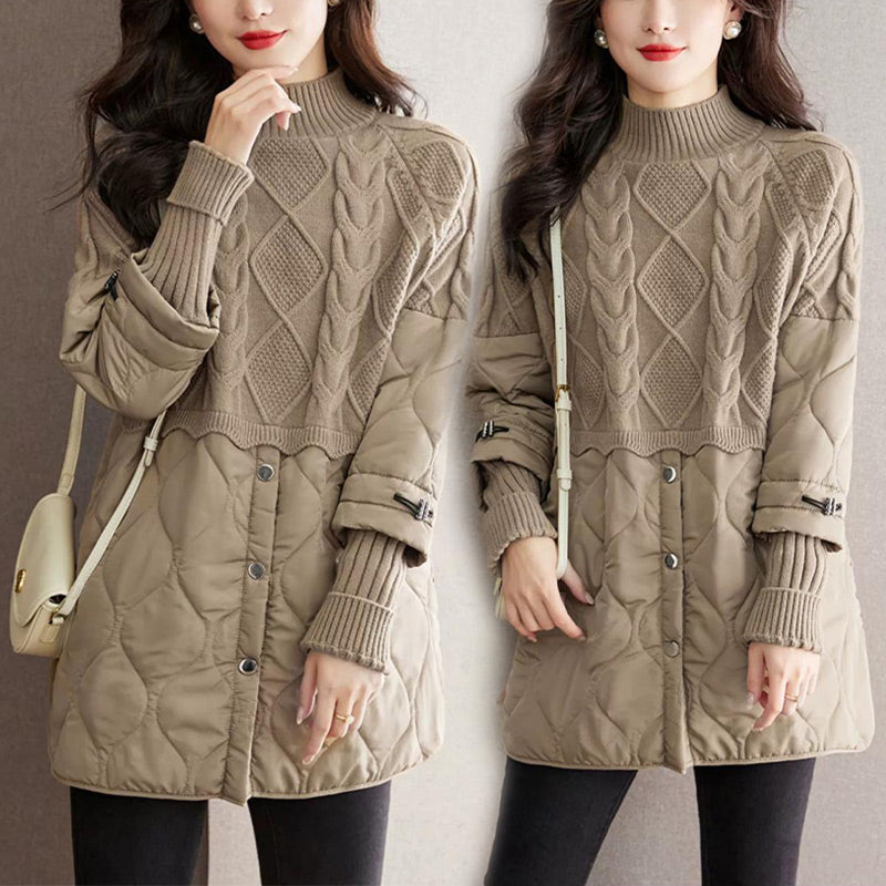 ❄️Winter-Specials❄️Women's Elegant Knit Patchwork Warm Coat pentagow